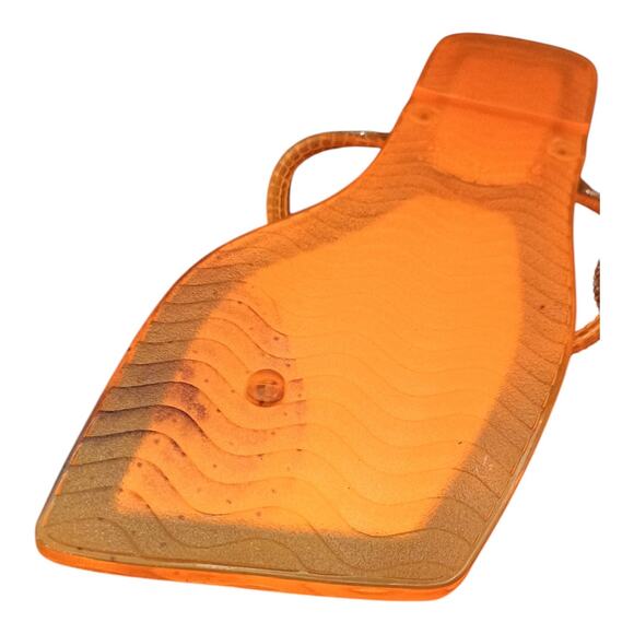 London Rag Orange Jelly Sandal Flip Flop Silver Gems Bowtie Women's Size 11 - Picture 7 of 10